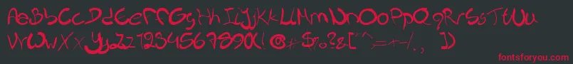 フォントNieknique – 黒い背景に赤い文字