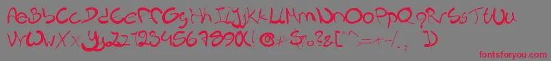 Nieknique-Schriftart – Rote Schriften auf grauem Hintergrund