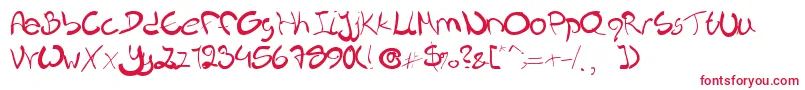 Nieknique Font – Red Fonts on White Background