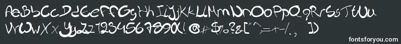 Nieknique-fontti – valkoiset fontit mustalla taustalla