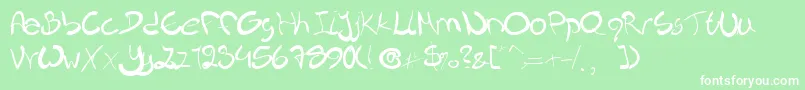 Nieknique Font – White Fonts on Green Background