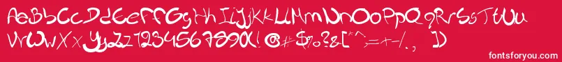 Nieknique Font – White Fonts on Red Background