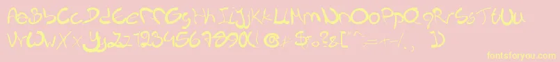 Nieknique Font – Yellow Fonts on Pink Background
