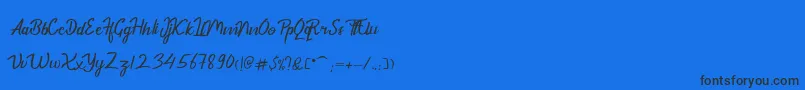 DekadePersonalUse-Schriftart – Schwarze Schriften auf blauem Hintergrund