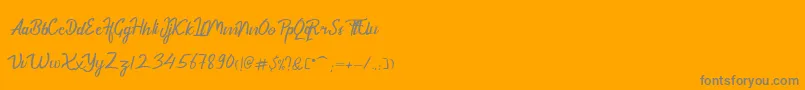 DekadePersonalUse-Schriftart – Graue Schriften auf orangefarbenem Hintergrund