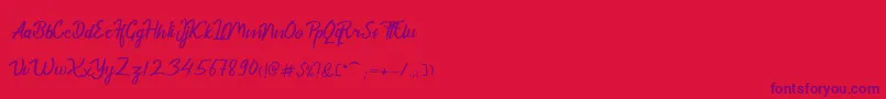 DekadePersonalUse-Schriftart – Violette Schriften auf rotem Hintergrund