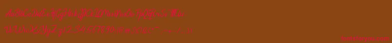 DekadePersonalUse Font – Red Fonts on Brown Background