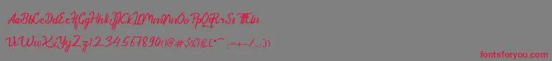 DekadePersonalUse Font – Red Fonts on Gray Background