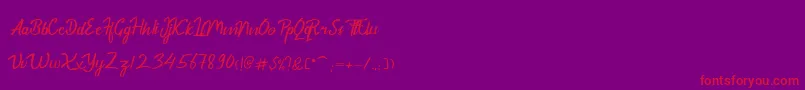 DekadePersonalUse Font – Red Fonts on Purple Background