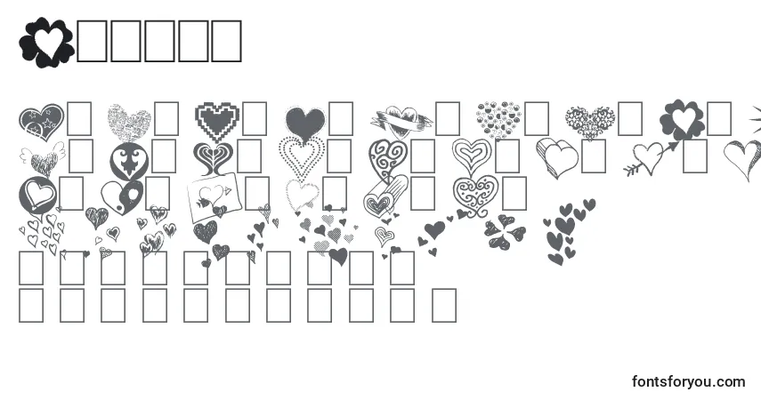 Шрифт Heartz – алфавит, цифры, специальные символы