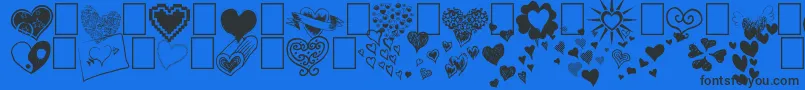 fuente Heartz – Fuentes Negras Sobre Fondo Azul