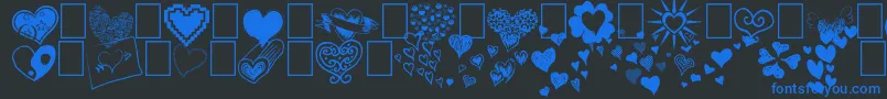 Heartz-Schriftart – Blaue Schriften auf schwarzem Hintergrund