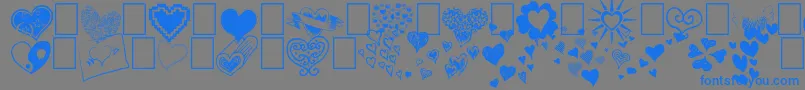 Heartz-Schriftart – Blaue Schriften auf grauem Hintergrund