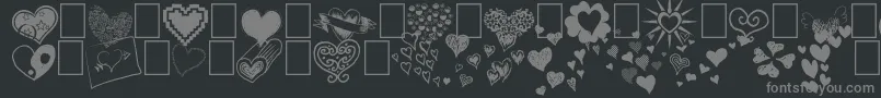 Heartz Font – Gray Fonts on Black Background