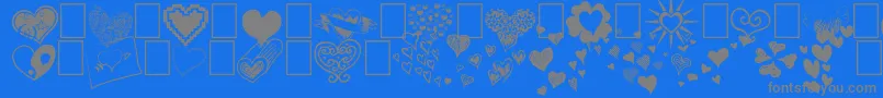 Heartz-Schriftart – Graue Schriften auf blauem Hintergrund