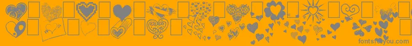 Heartz-Schriftart – Graue Schriften auf orangefarbenem Hintergrund