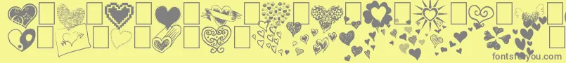 Fonte Heartz – fontes cinzas em um fundo amarelo