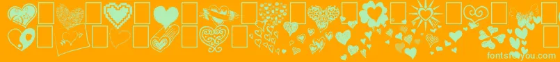 Heartz Font – Green Fonts on Orange Background