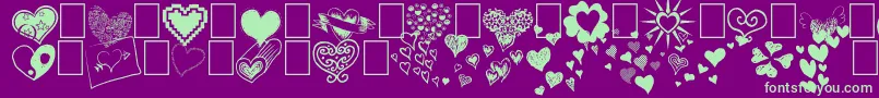 Police Heartz – polices vertes sur fond violet