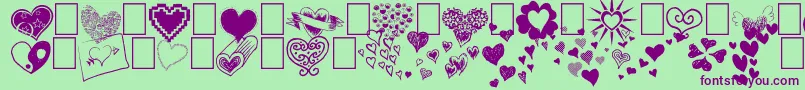 Heartz Font – Purple Fonts on Green Background