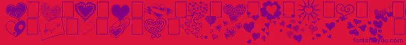 Heartz Font – Purple Fonts on Red Background