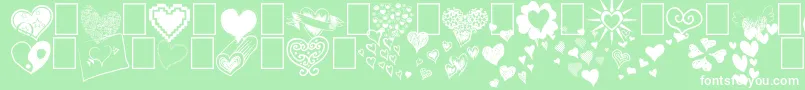 Police Heartz – polices blanches sur fond vert