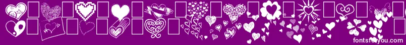 Police Heartz – polices blanches sur fond violet
