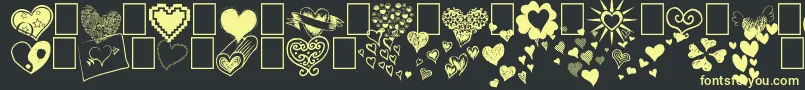 Heartz Font – Yellow Fonts on Black Background