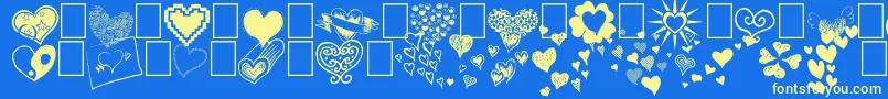 Fonte Heartz – fontes amarelas em um fundo azul