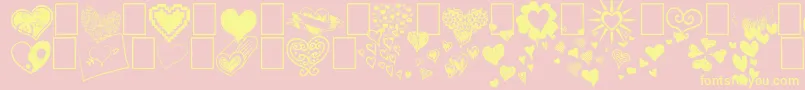 Heartz Font – Yellow Fonts on Pink Background