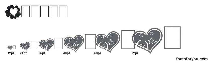 Размеры шрифта Heartz