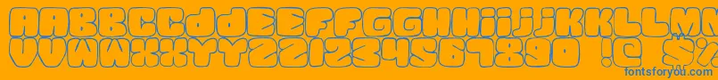 SquandedLight Font – Blue Fonts on Orange Background