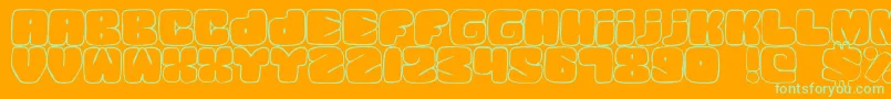 SquandedLight Font – Green Fonts on Orange Background