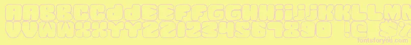 SquandedLight Font – Pink Fonts on Yellow Background
