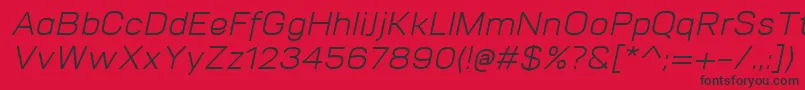 フォントVitroItalic – 赤い背景に黒い文字