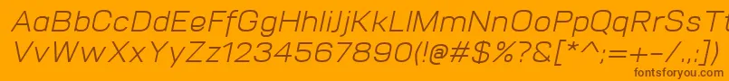 フォントVitroItalic – オレンジの背景に茶色のフォント