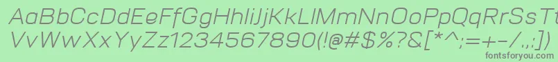 VitroItalic Font – Gray Fonts on Green Background
