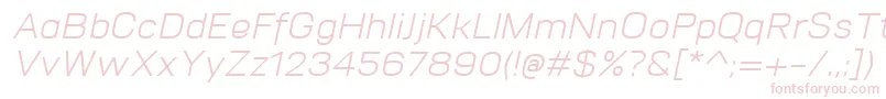 Czcionka VitroItalic – różowe czcionki na białym tle