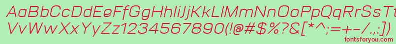 VitroItalic Font – Red Fonts on Green Background