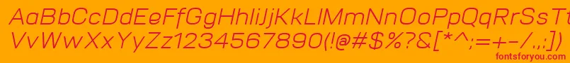 VitroItalic Font – Red Fonts on Orange Background