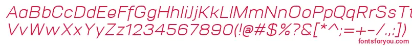 VitroItalic Font – Red Fonts on White Background
