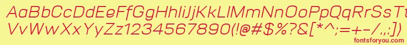 Шрифт VitroItalic – красные шрифты на жёлтом фоне