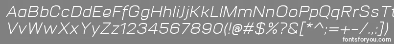 フォントVitroItalic – 灰色の背景に白い文字