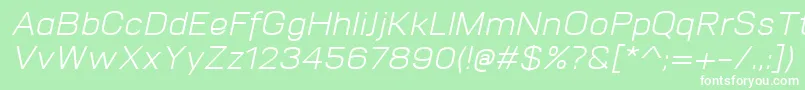 フォントVitroItalic – 緑の背景に白い文字