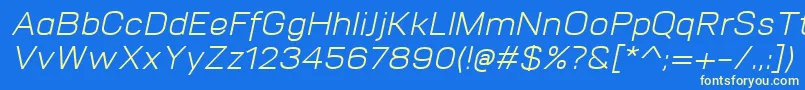 VitroItalic Font – Yellow Fonts on Blue Background