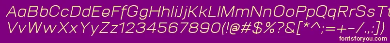 Подробнее о шрифте VitroItalic Шрифт VitroItalic – жёлтые шрифты на фиолетовом фоне