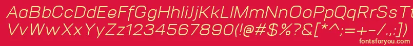 VitroItalic Font – Yellow Fonts on Red Background