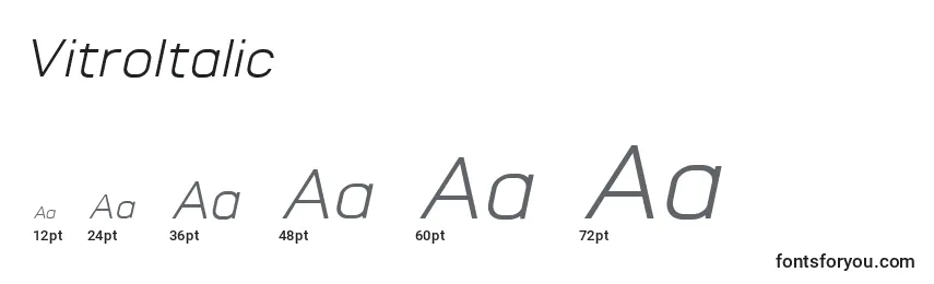 VitroItalic Font Sizes
