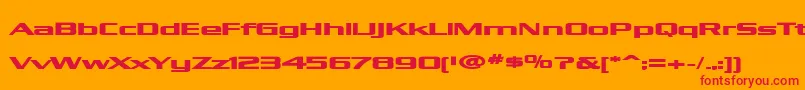 フォントKubraBold – オレンジの背景に赤い文字