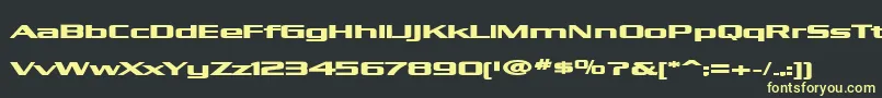 フォントKubraBold – 黒い背景に黄色の文字